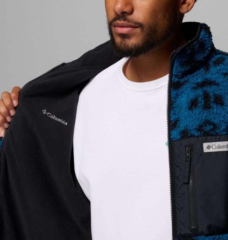 Men's Winter Pass Reversible Sherpa Fleece Jacket, Color: Phoenix Blue Geostripe Tonal, Phoenix Bl, image 6