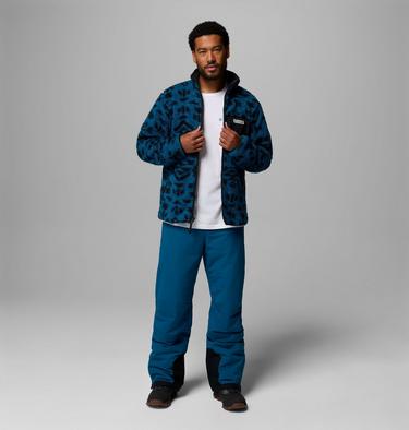 Men's Winter Pass Reversible Sherpa Fleece Jacket, Color: Phoenix Blue Geostripe Tonal, Phoenix Bl, image 2