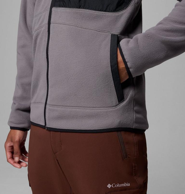 Men's Fast Trek Overlay Fleece Jacket, Color: City Grey, Black, image 6