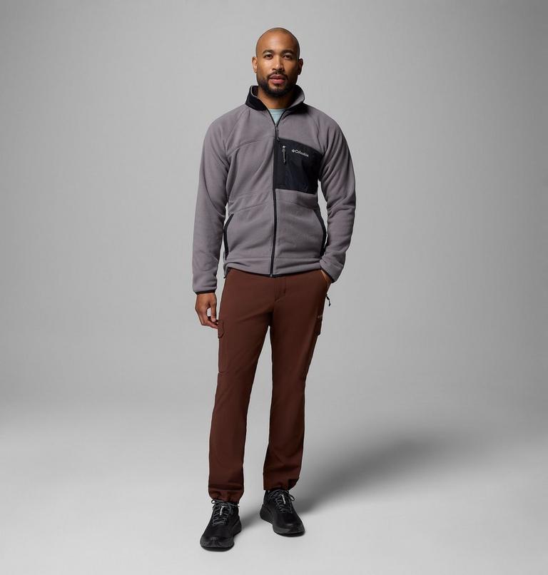 Men's Fast Trek Overlay Fleece Jacket, Color: City Grey, Black, image 2
