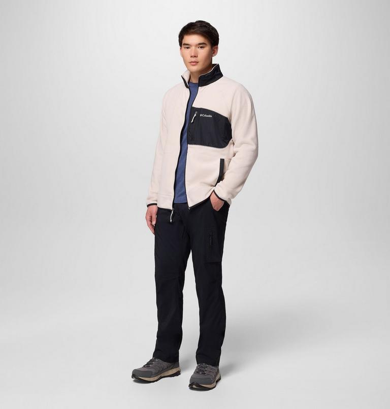Men's Fast Trek Overlay Fleece Jacket, Color: Dark Stone, Black, image 2