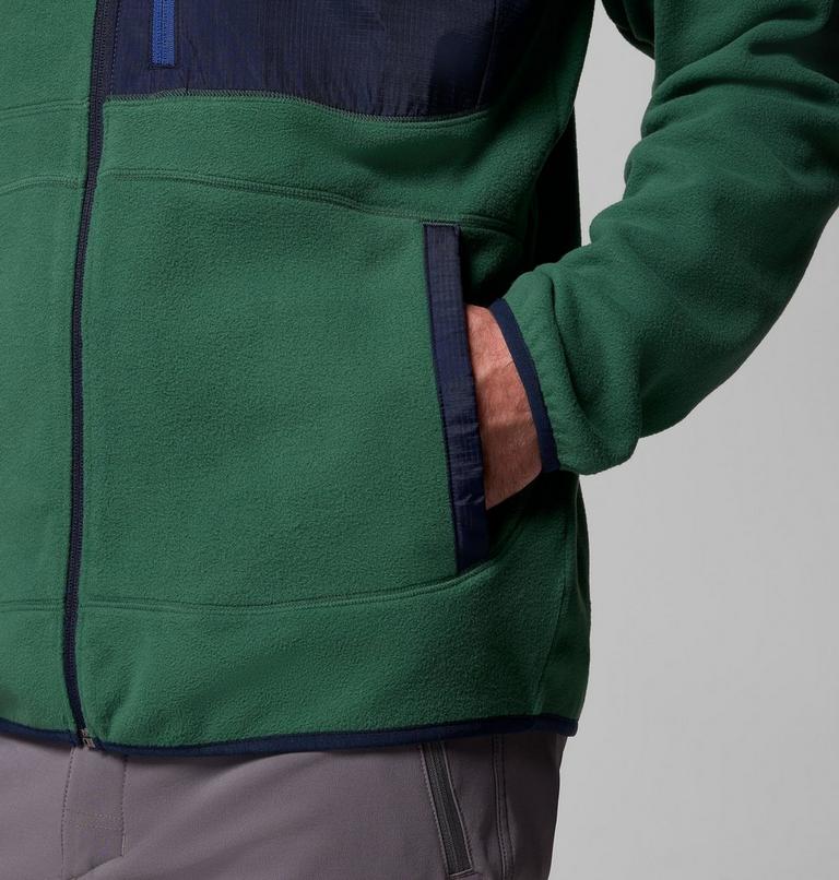 Men's Fast Trek Overlay Fleece Jacket, Color: Rain Forest, Coll Navy, image 7