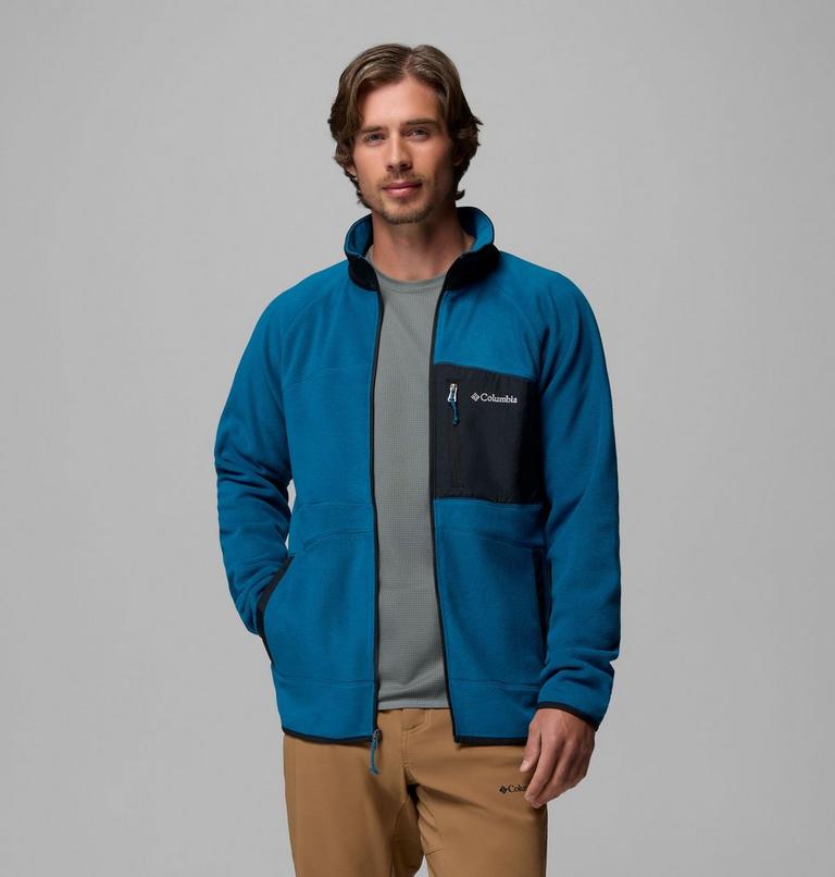 Men's Fast Trek Overlay Fleece Jacket, Color: Phoenix Blue, Black, image 5
