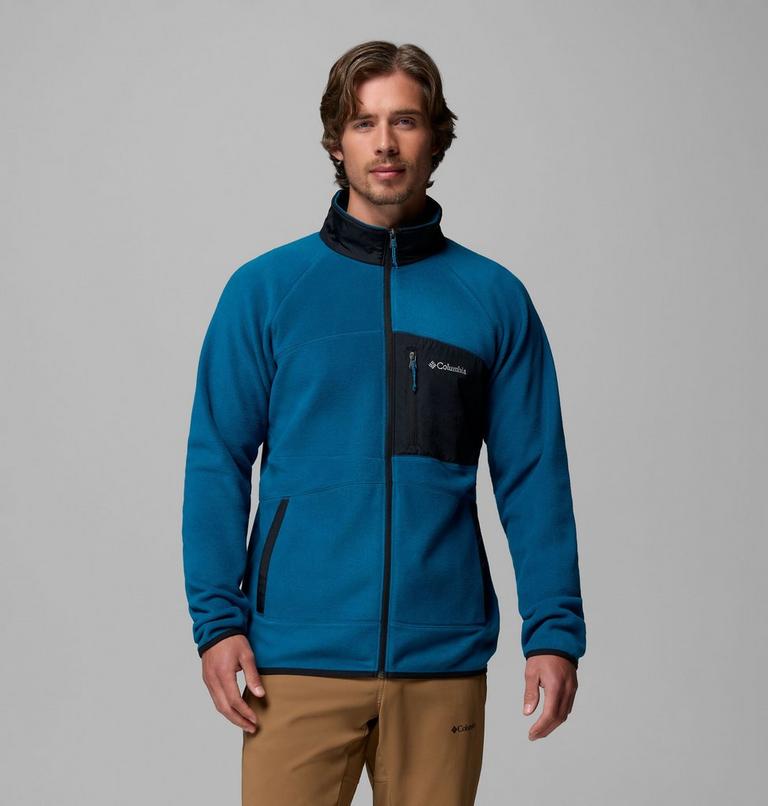 Men's Fast Trek Overlay Fleece Jacket, Color: Phoenix Blue, Black, image 1