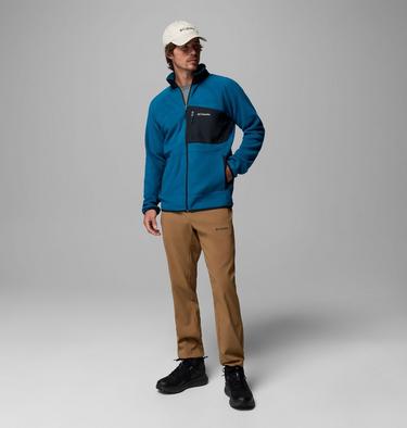 Men's Fast Trek Overlay Full Zip Fleece Jacket, Color: Phoenix Blue, Black, image 4