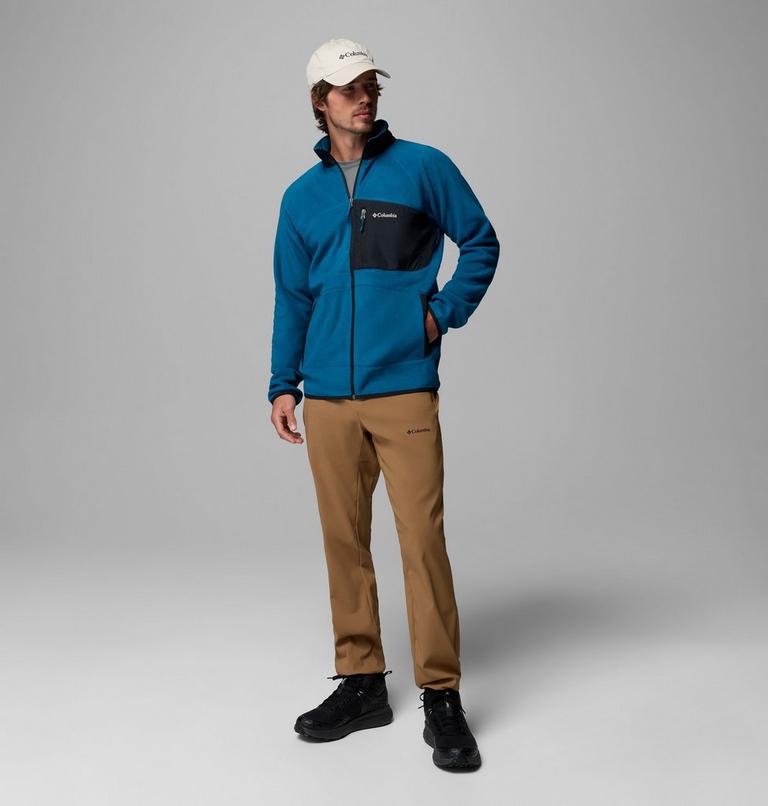 Men's Fast Trek Overlay Fleece Jacket, Color: Phoenix Blue, Black, image 2