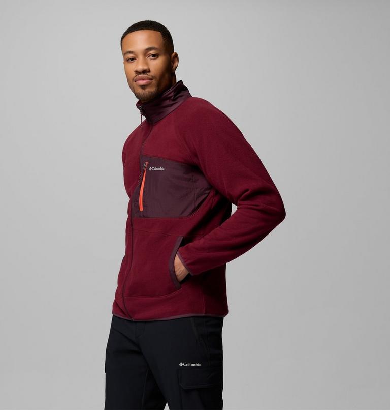 Men's Fast Trek Overlay Fleece Jacket, Color: Rich Wine, Moonvista, image 4
