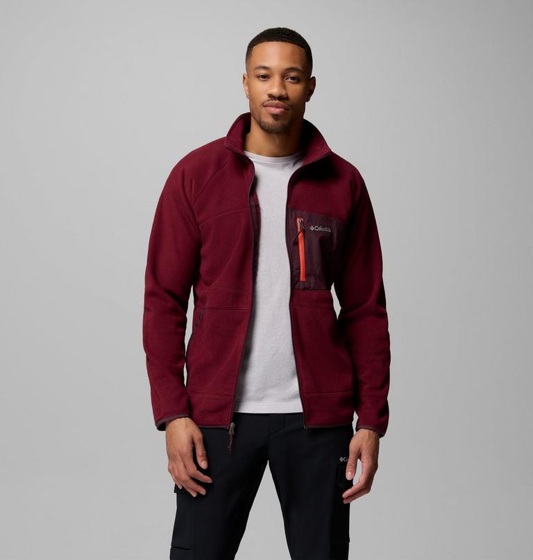Men's Fast Trek Overlay Fleece Jacket, Color: Rich Wine, Moonvista, image 5