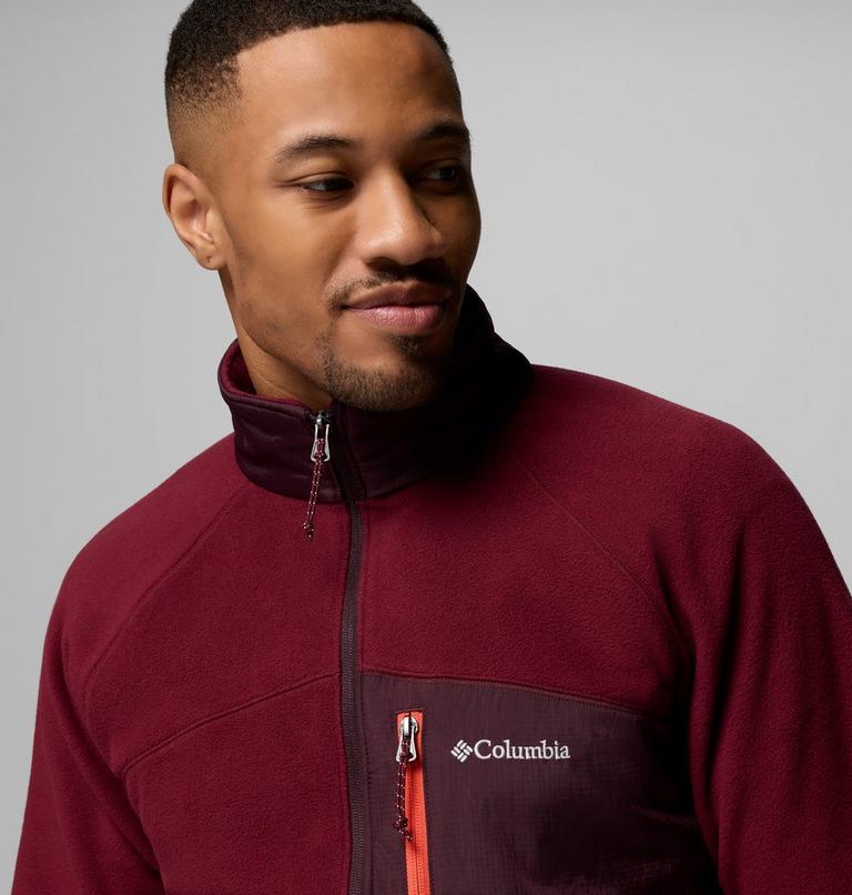 Men's Fast Trek Overlay Fleece Jacket, Color: Rich Wine, Moonvista, image 6