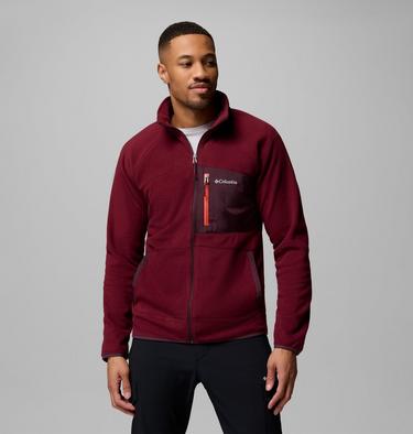 Men's Fast Trek Overlay Fleece Jacket, Color: Rich Wine, Moonvista, image 7