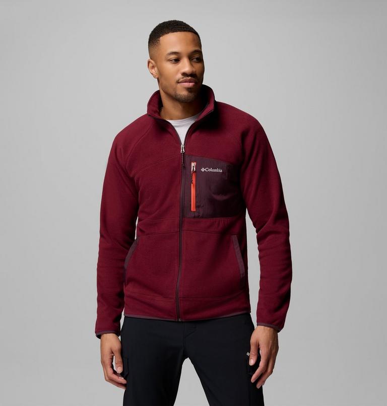 Men's Fast Trek Overlay Fleece Jacket, Color: Rich Wine, Moonvista, image 1