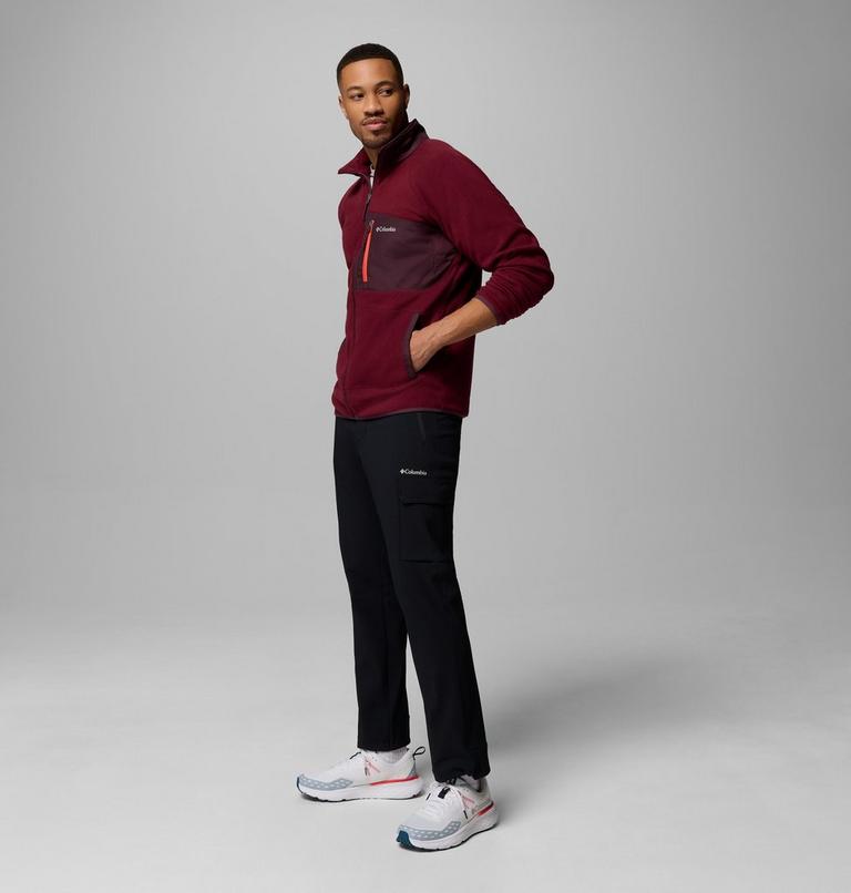 Men's Fast Trek Overlay Fleece Jacket, Color: Rich Wine, Moonvista, image 2