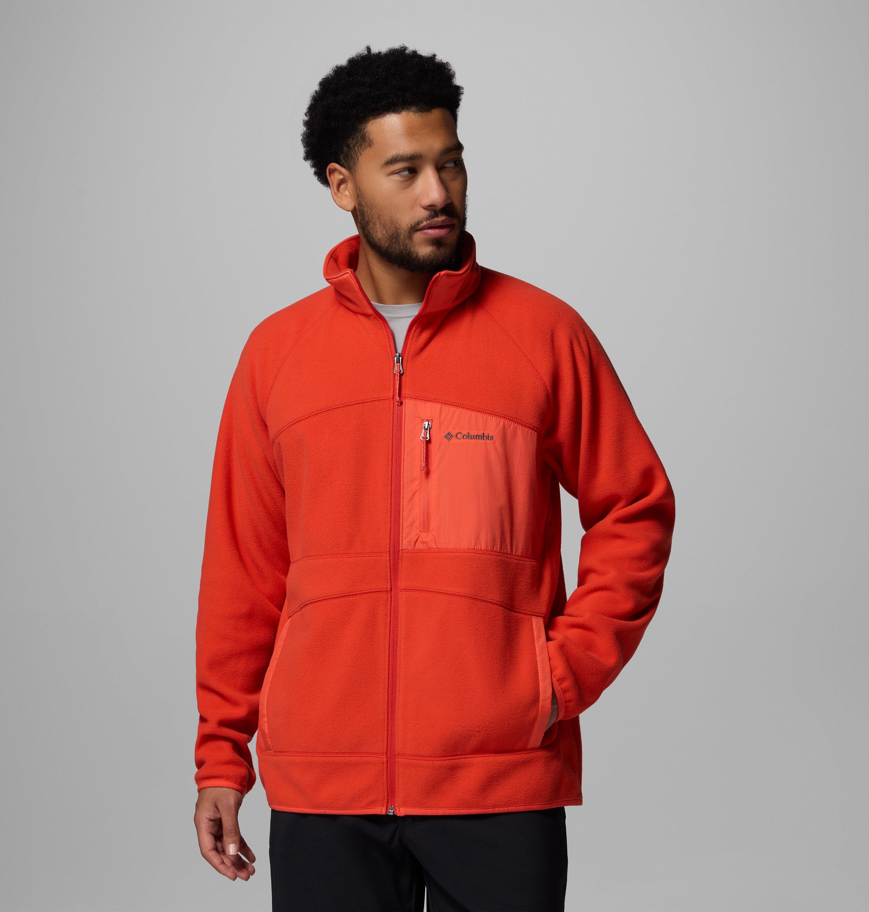 Columbia Sportswear Men's Orange Columbia - Fast Trek™ Overlay Fleece Jacket - Super Sonic, Zing Medium