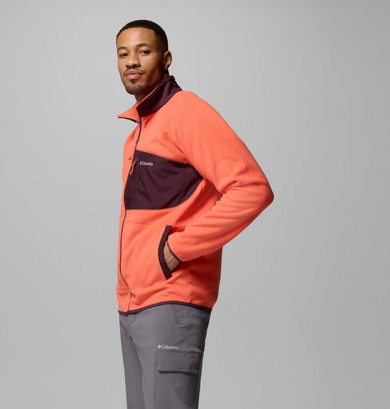 Men's Fast Trek Overlay Fleece Jacket, Color: Zing, Moonvista, image 4