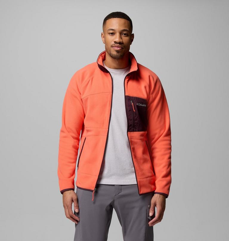 Men's Fast Trek Overlay Fleece Jacket, Color: Zing, Moonvista, image 5