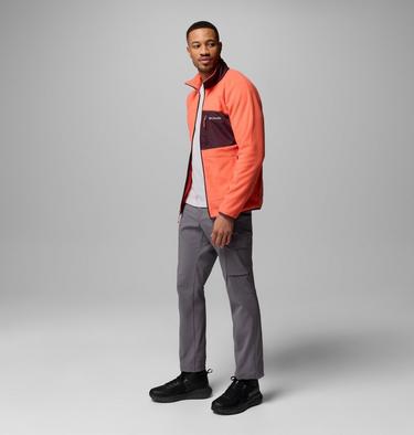 Men's Fast Trek Overlay Fleece Jacket, Color: Zing, Moonvista, image 2