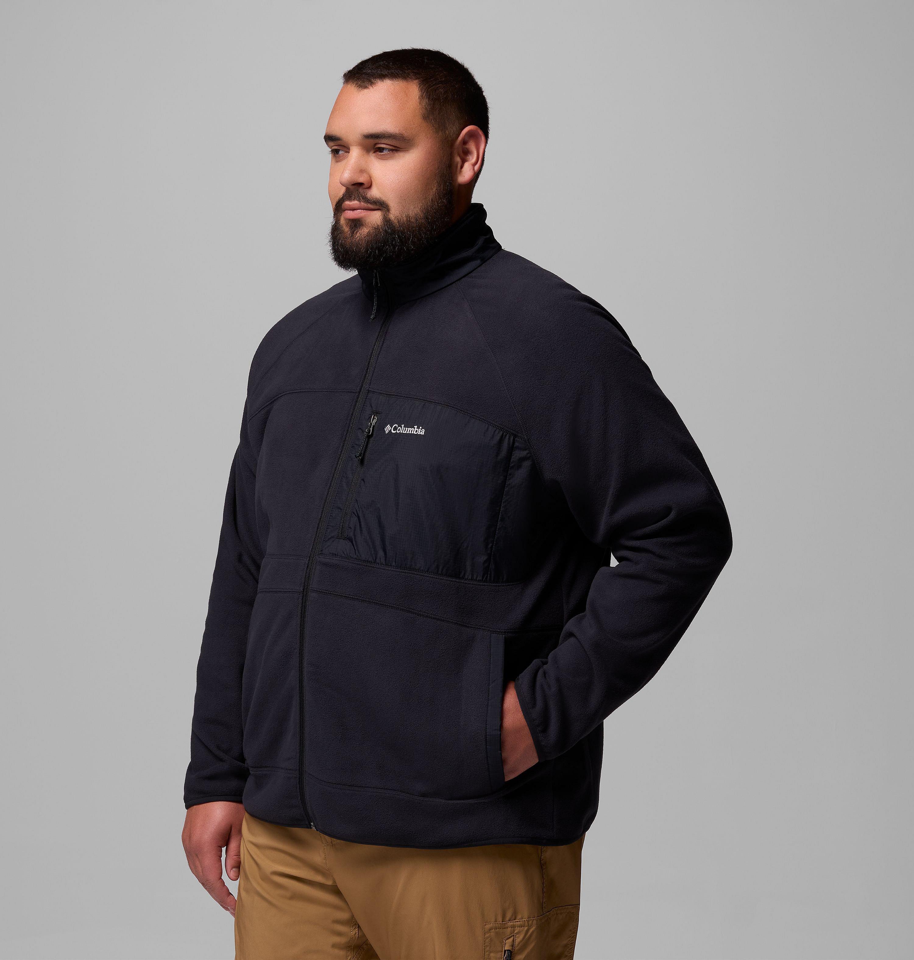 Manteau Fast Trek en tissu polaire avec fermeture éclair pleine longueur et renfort pour homme – Tailles forts 4