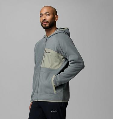 Men's Fast Trek Overlay Hooded Fleece Jacket, Color: Sedona Sage, Safari, image 8