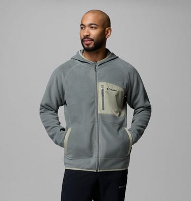 Men's Fast Trek Overlay Hooded Fleece Jacket, Color: Sedona Sage, Safari, image 5