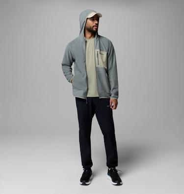Men's Fast Trek Overlay Hooded Fleece Jacket, Color: Sedona Sage, Safari, image 6