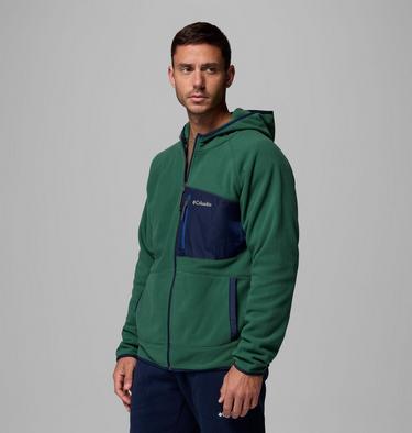 Giacca in pile con cappuccio Fast Trek Overlay da uomo, Color: Rain Forest, Coll Navy, image 4