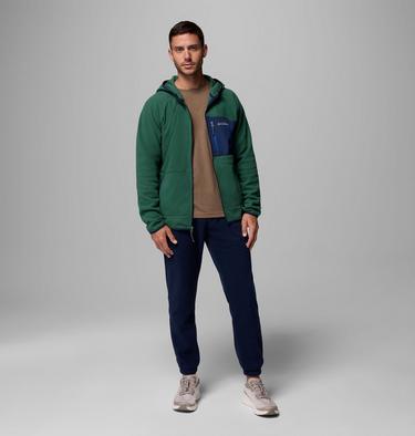 Chaqueta de forro polar con capucha Fast Trek Overlay para hombre, Color: Rain Forest, Coll Navy, image 2