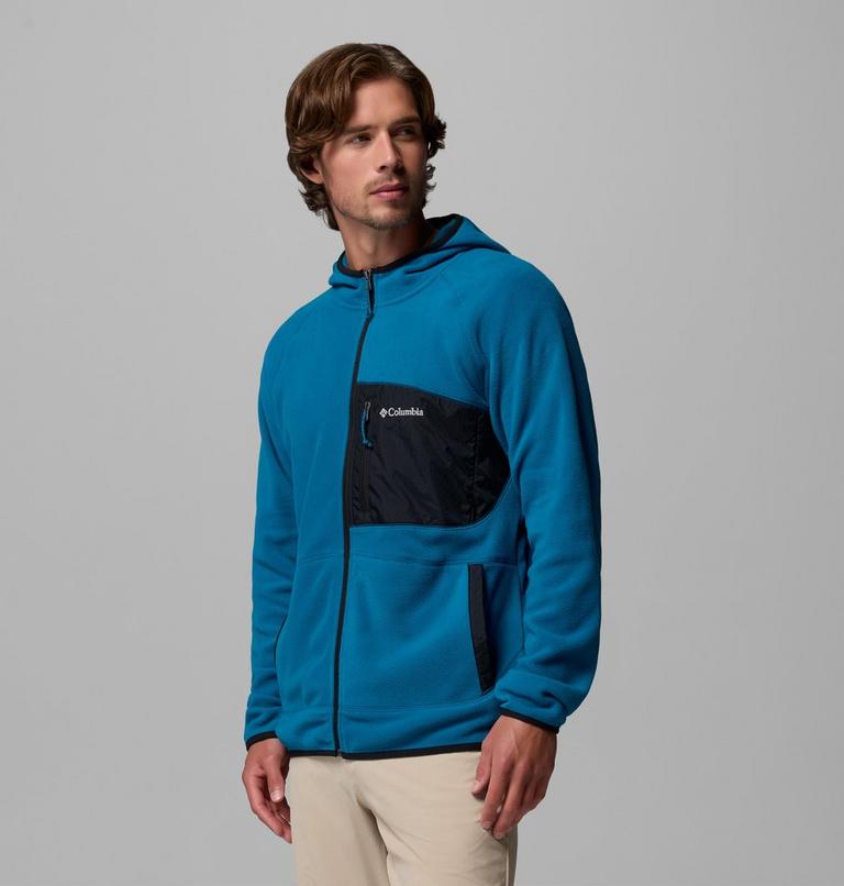 Men's Fast Trek Overlay Hooded Full Zip Jacket, Color: Phoenix Blue, Black, image 4