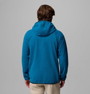 Men's Fast Trek Overlay Hooded Fleece Jacket, Color: Phoenix Blue, Black, image 3