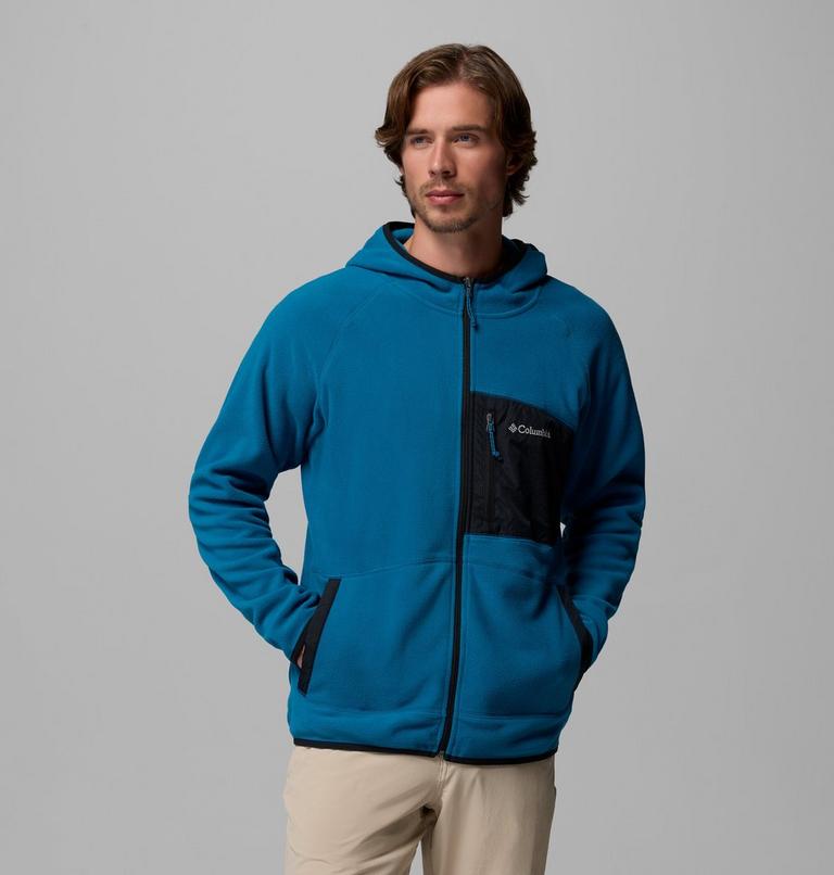 Men's Fast Trek Overlay Hooded Full Zip Jacket, Color: Phoenix Blue, Black, image 1