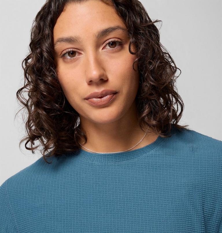 Women's Brea Falls Grid Crew Long Sleeve Shirt, Color: Everblue, image 5
