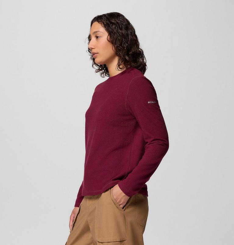 Women's Brea Falls Grid Long Sleeve Technical T-Shirt, Color: Rich Wine, image 4
