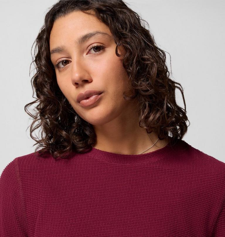 Women's Brea Falls Grid Long Sleeve Technical T-Shirt, Color: Rich Wine, image 5