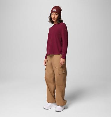 Women's Brea Falls Grid Long Sleeve Technical T-Shirt, Color: Rich Wine, image 2