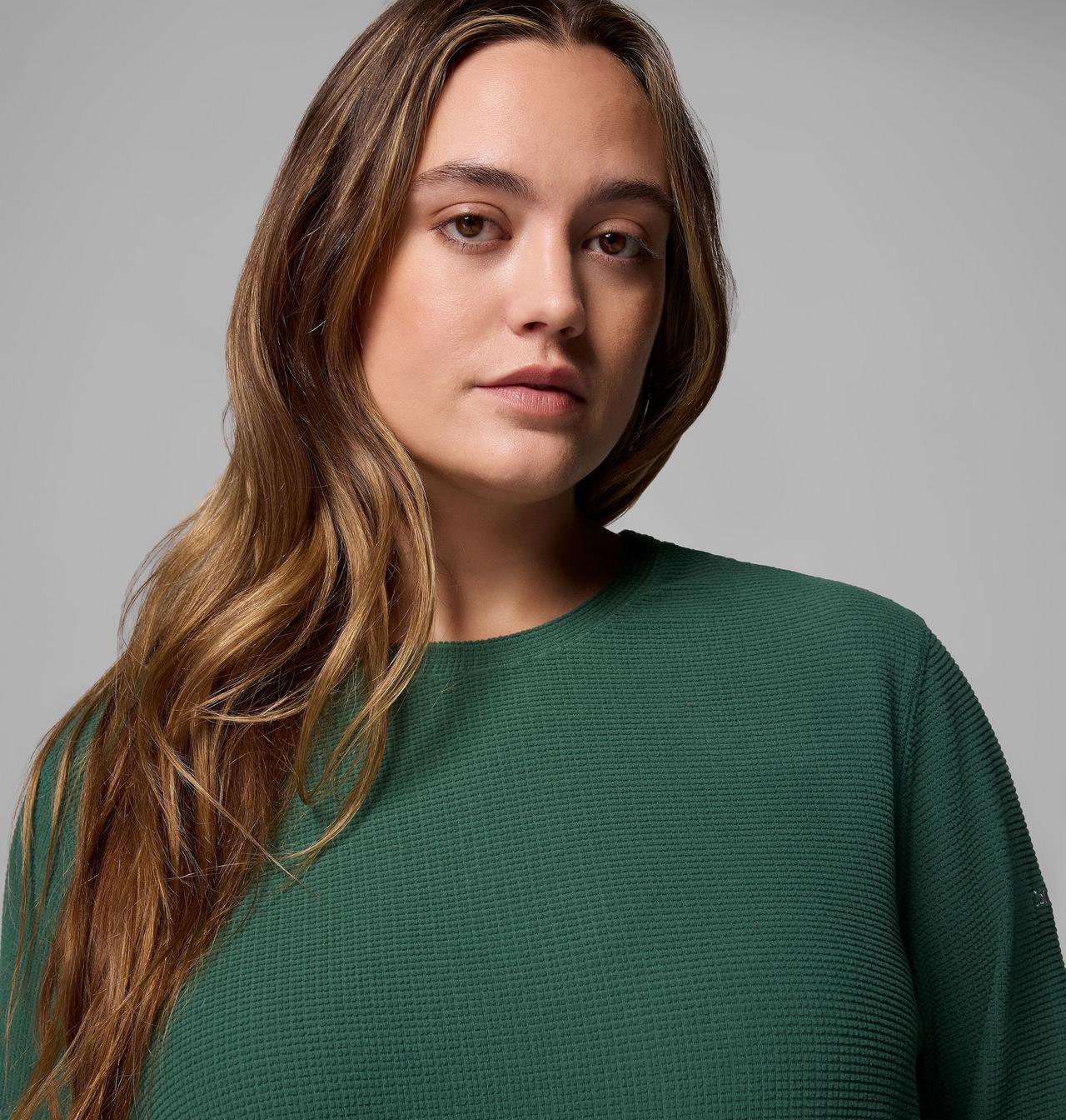Women's Brea Falls™ Grid Crew Long Sleeve Shirt - Plus Size 5