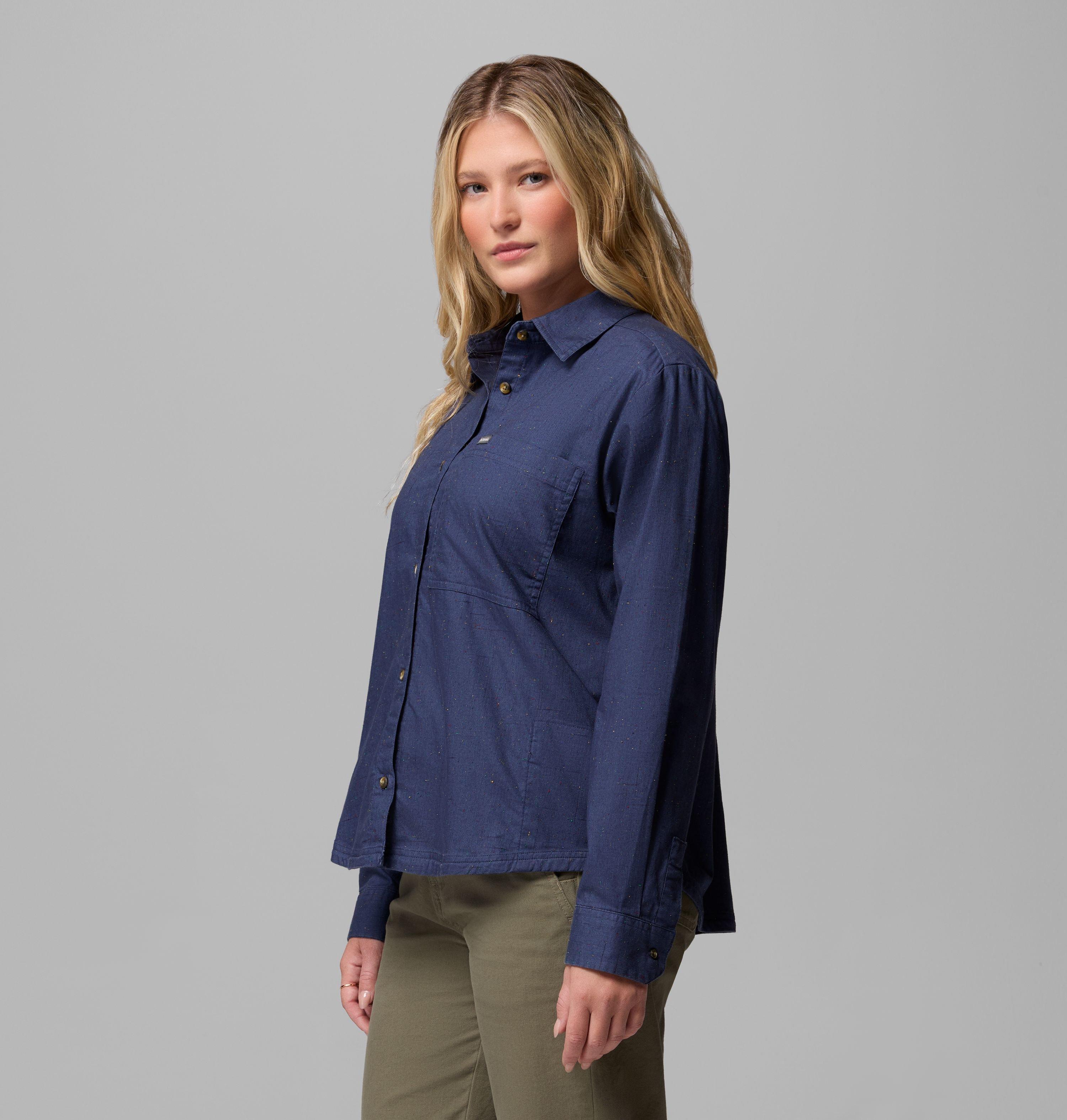 Women's Blue Point Creek Woven Long Sleeve Shirt | 466 | M 4