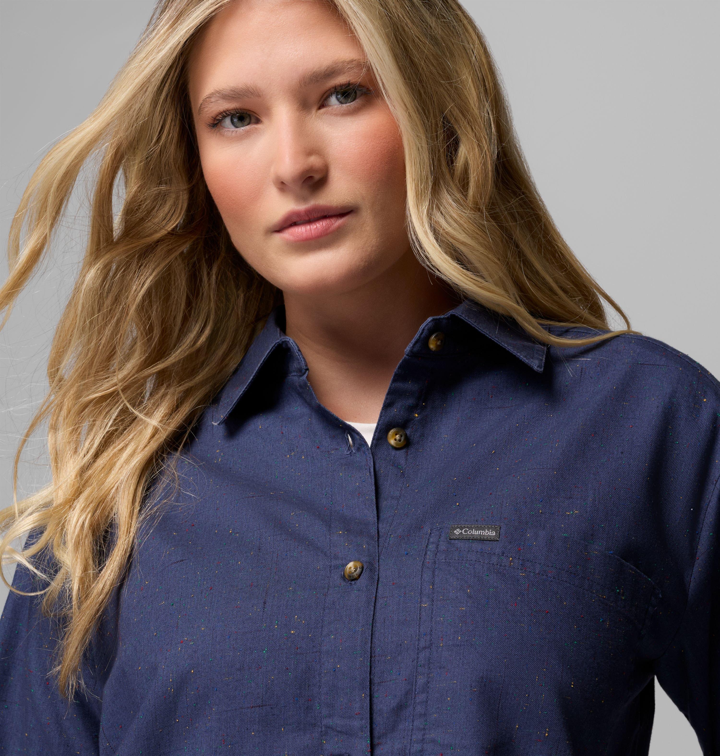 Women's Blue Point Creek Woven Long Sleeve Shirt | 466 | M 6