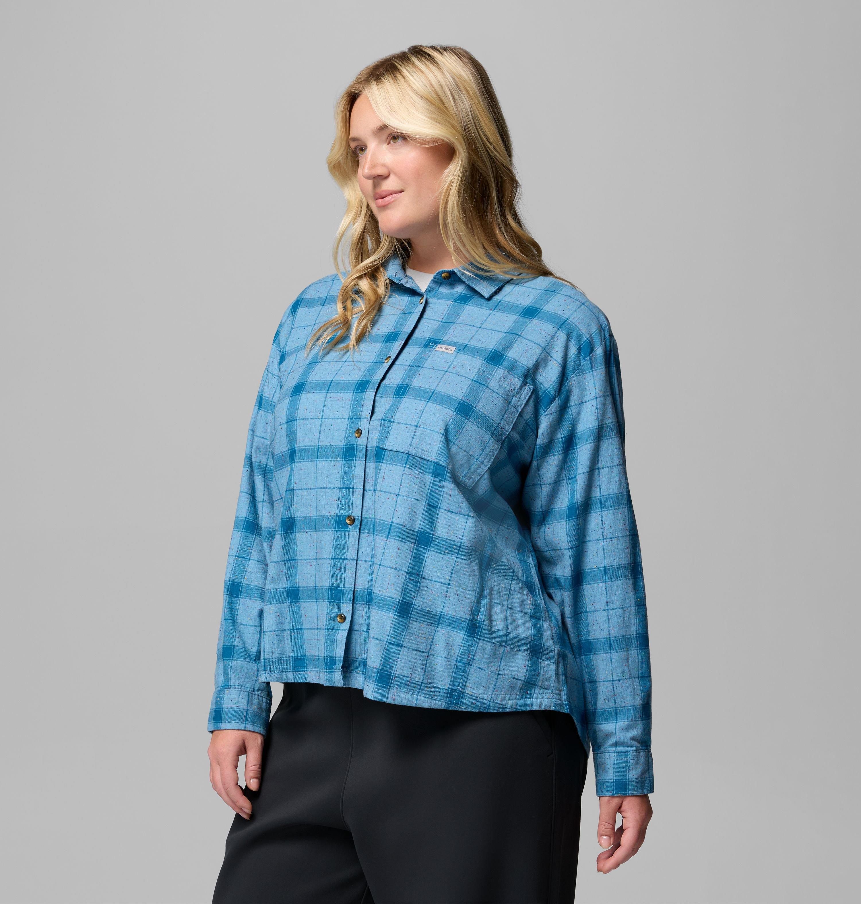 Women's Blue Point Creek Woven Long Sleeve Shirt - Plus Size 4