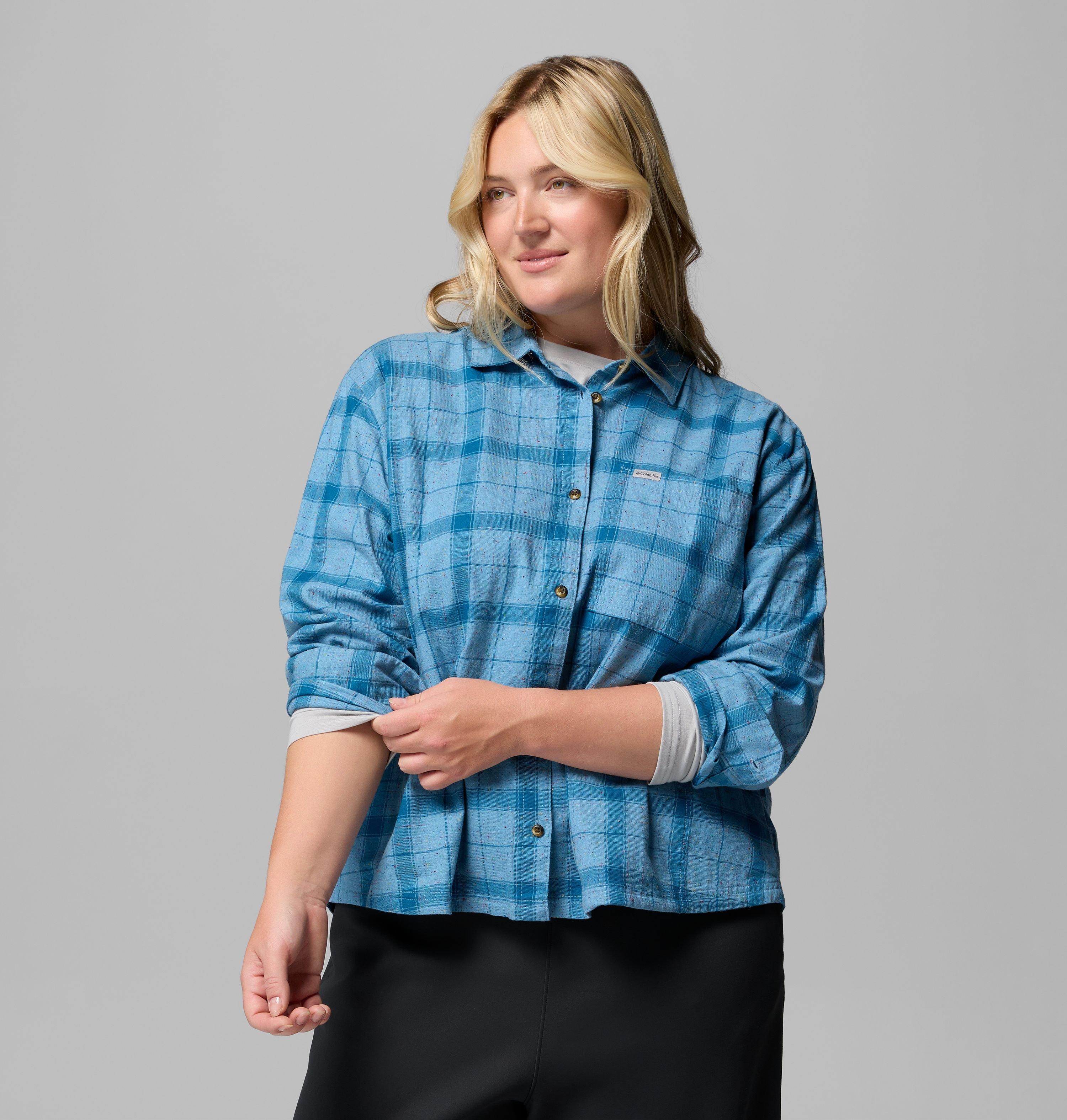 Women's Blue Point Creek Woven Long Sleeve Shirt - Plus Size 5