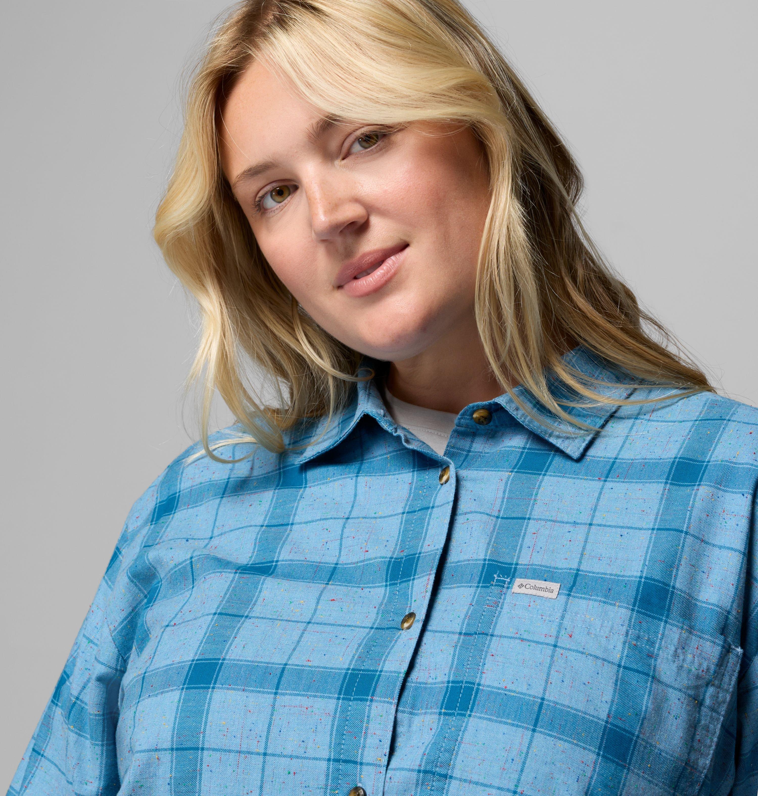 Women's Blue Point Creek Woven Long Sleeve Shirt - Plus Size 6