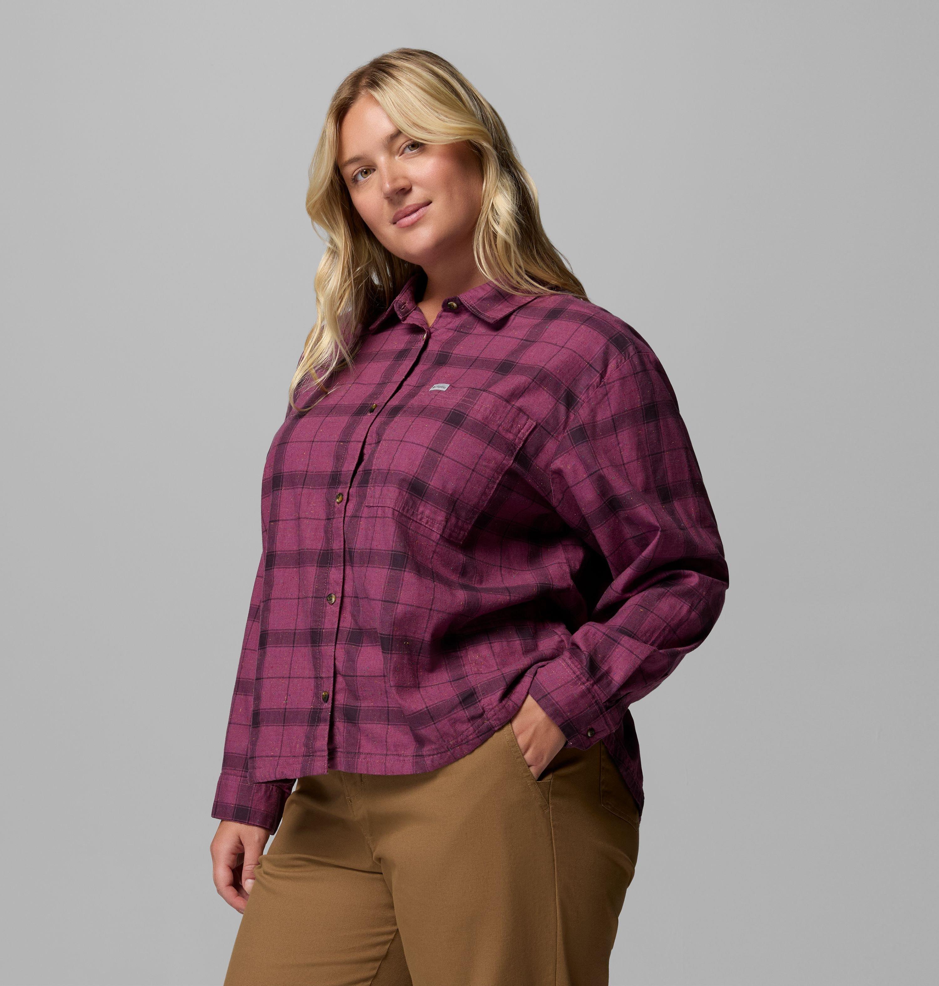 Women's Blue Point Creek Woven Long Sleeve Shirt - Plus Size | 551 | 2X 4