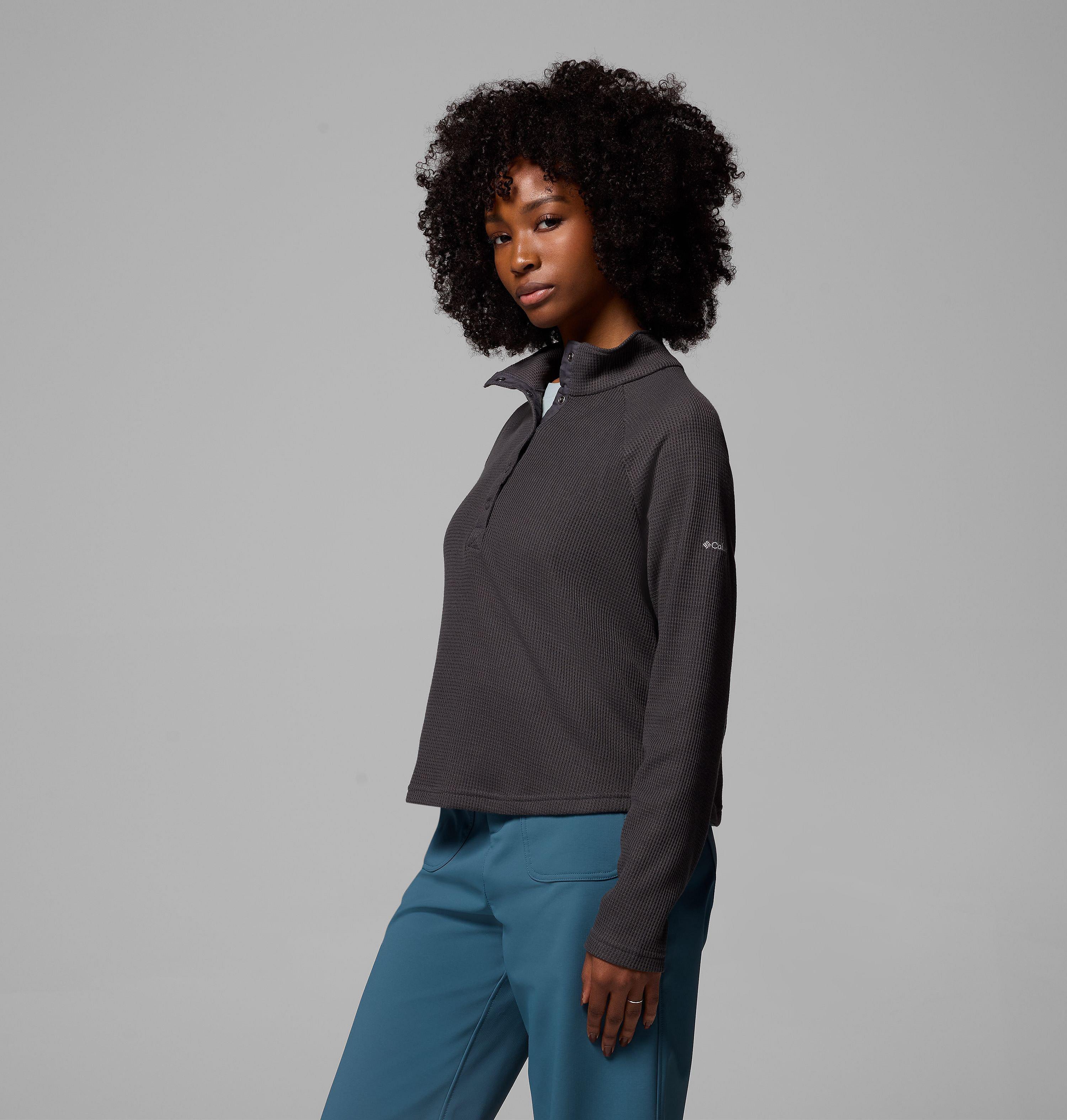 Women's Holly Hideaway Waffle Half Snap Shirt | 011 | M 4