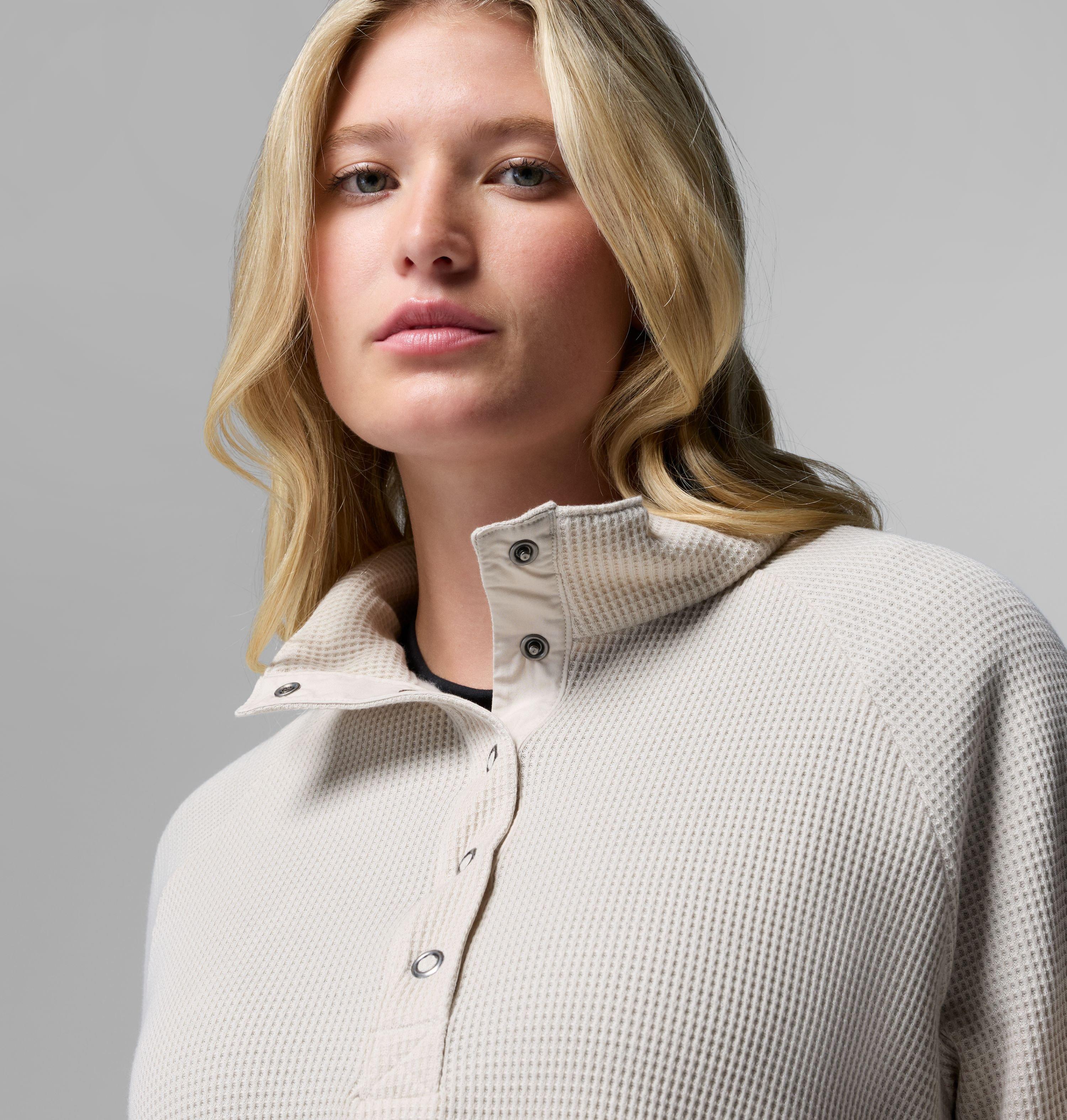 Chemise gaufrée avec fermeture mi-longeur à boutons-pression Holly Hideaway pour femme | 279 | S 5