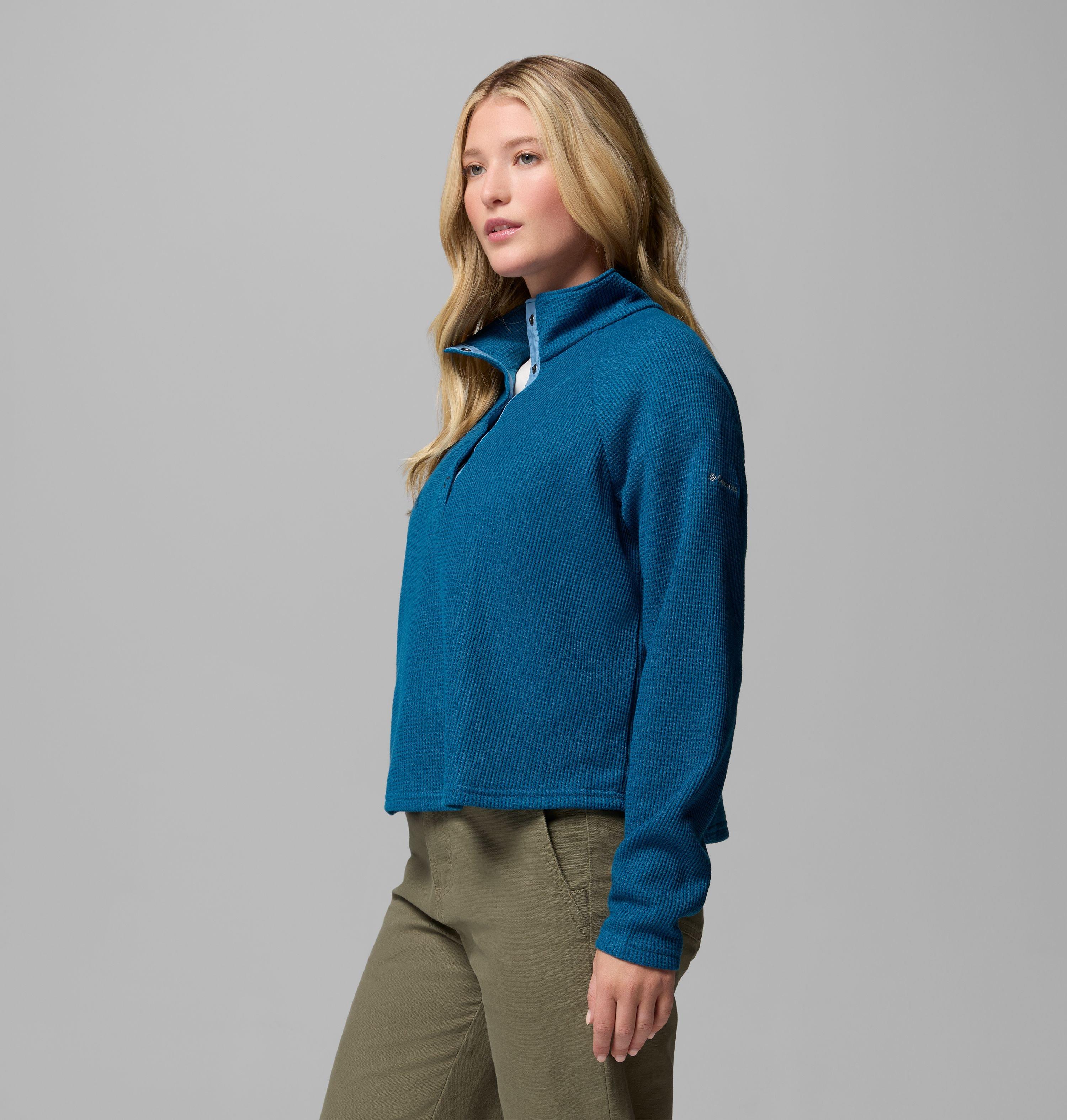 Women's Holly Hideaway Waffle Half Snap Shirt | 442 | S 4
