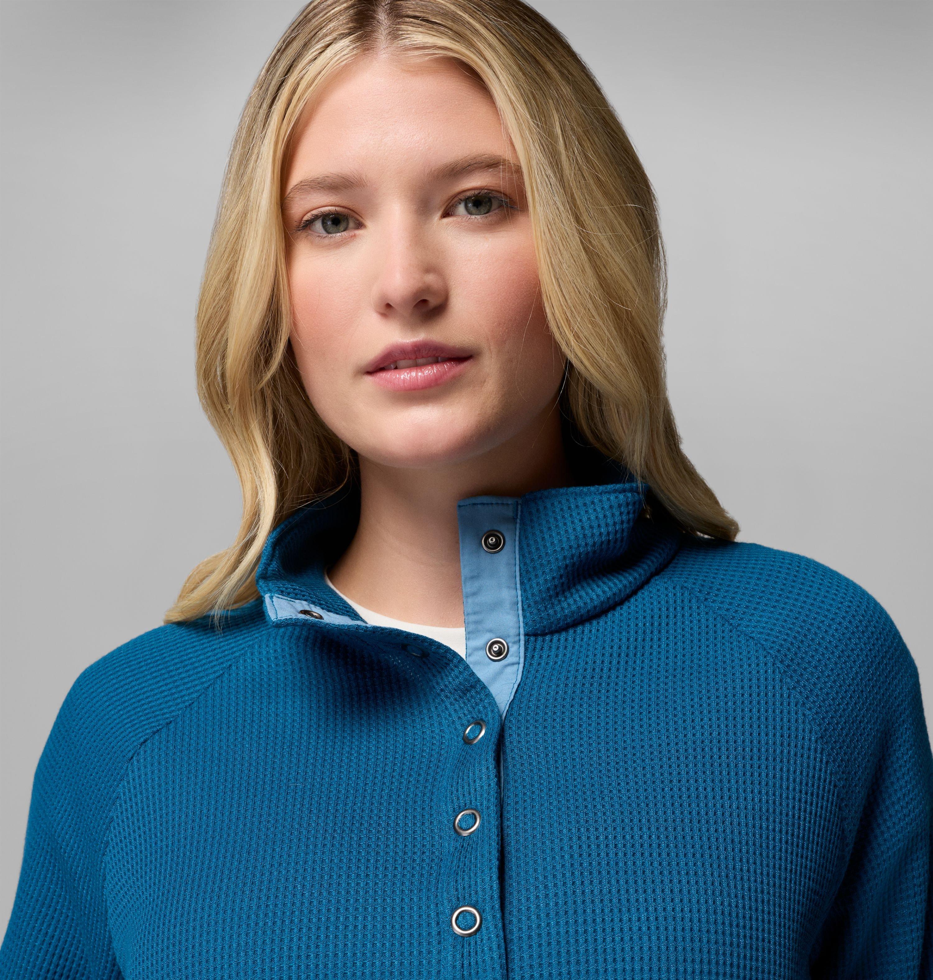 Women's Holly Hideaway Waffle Half Snap Shirt | 442 | S 5