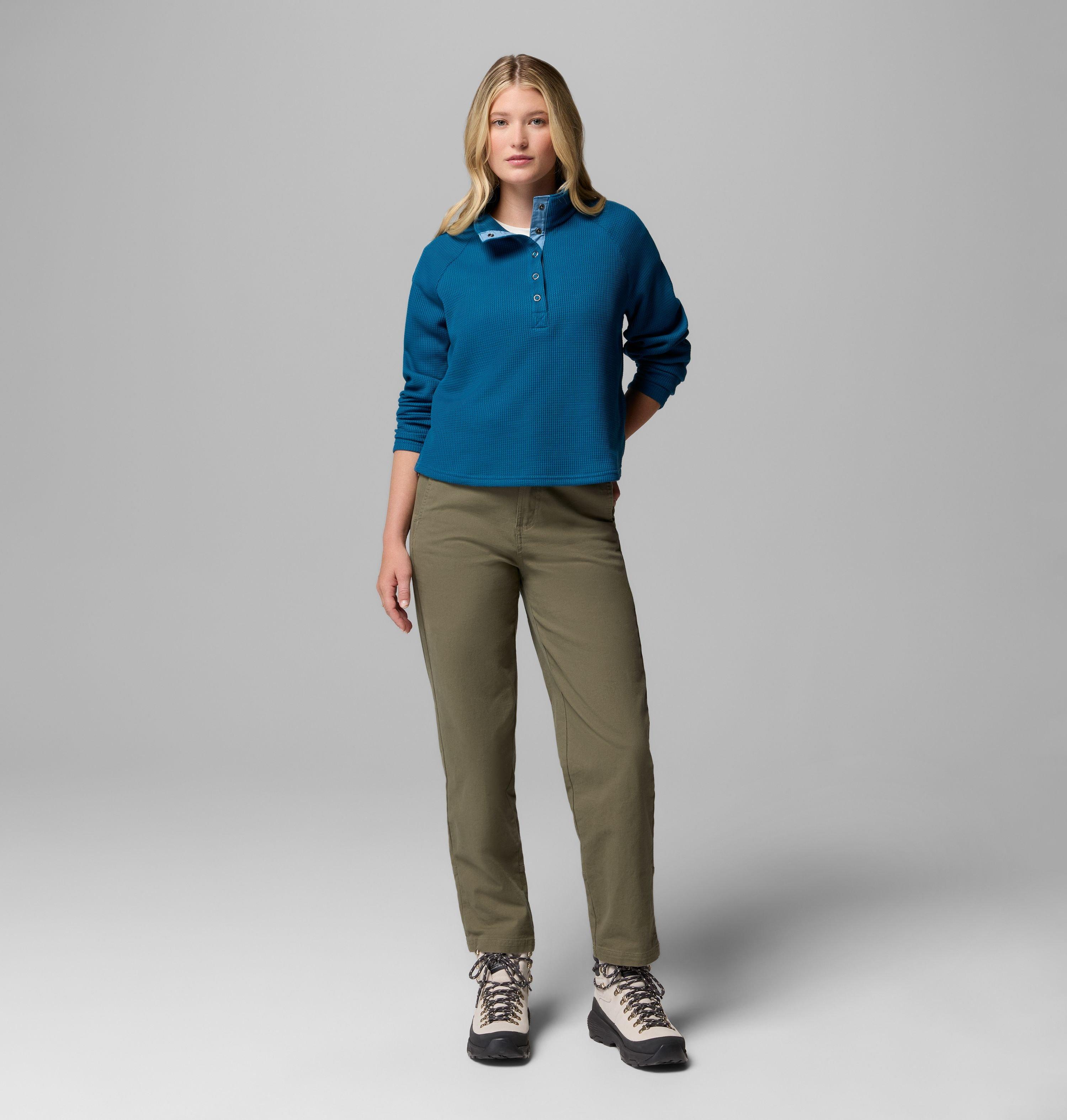 Women's Holly Hideaway Waffle Half Snap Shirt | 442 | S 2