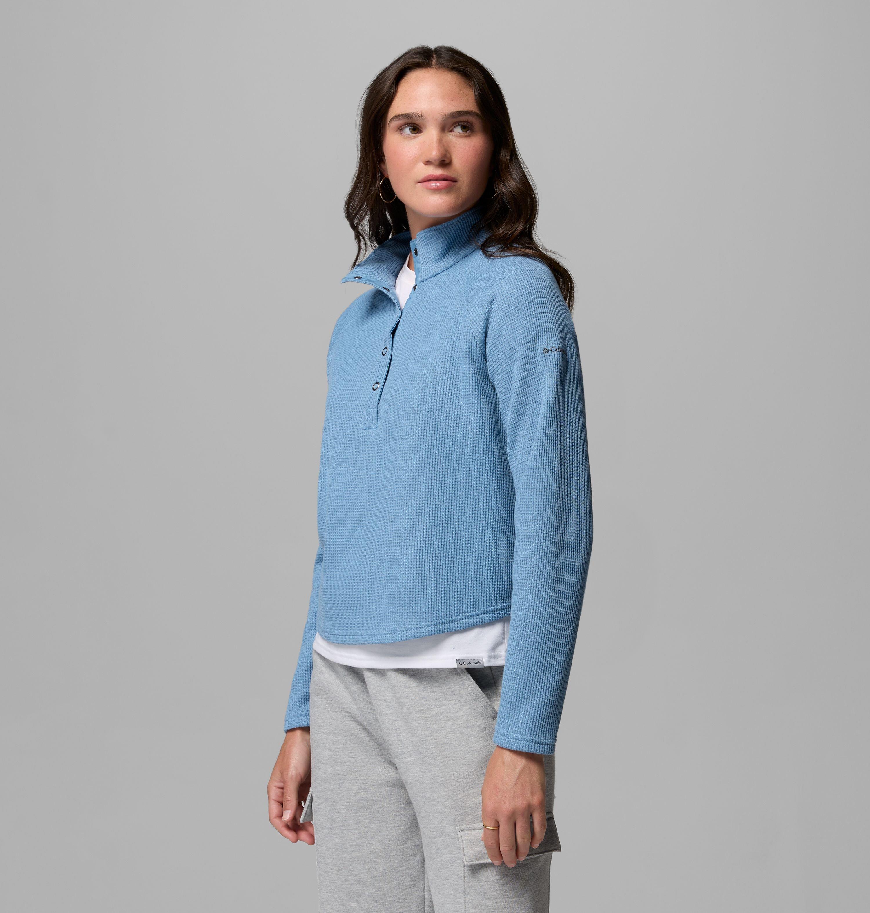 Women's Holly Hideaway Waffle Half Snap Shirt | 447 | S 4