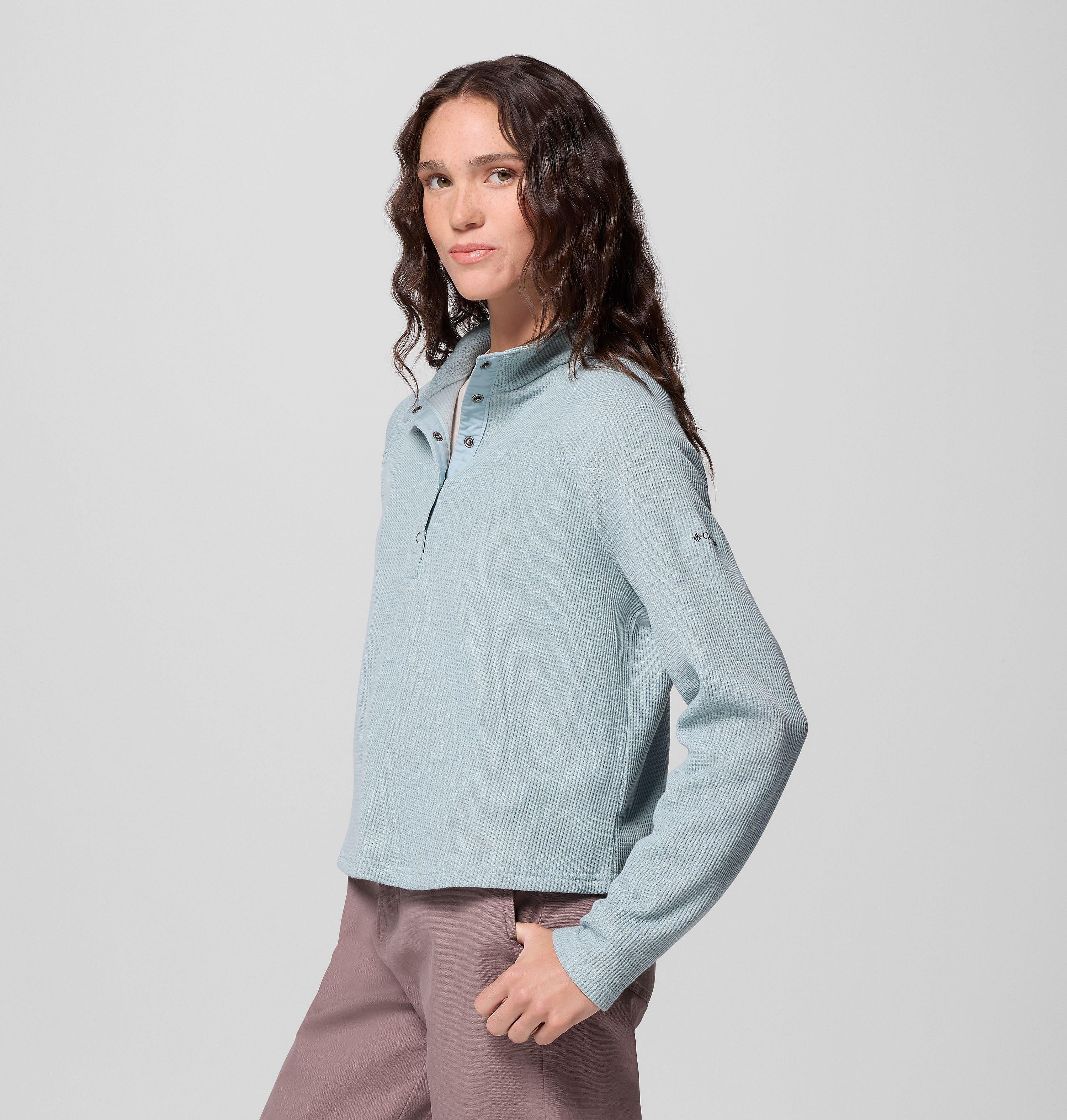 Chemise gaufrée avec fermeture mi-longeur à boutons-pression Holly Hideaway pour femme | 461 | L 4