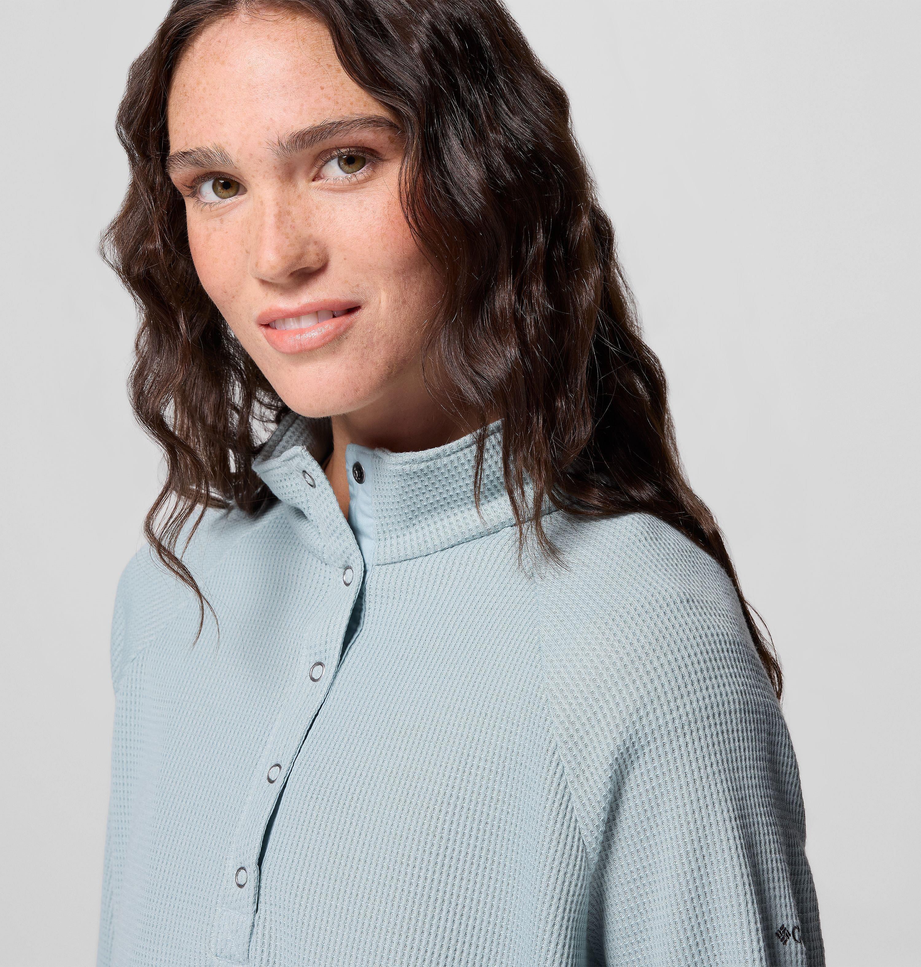 Chemise gaufrée avec fermeture mi-longeur à boutons-pression Holly Hideaway pour femme | 461 | L 5