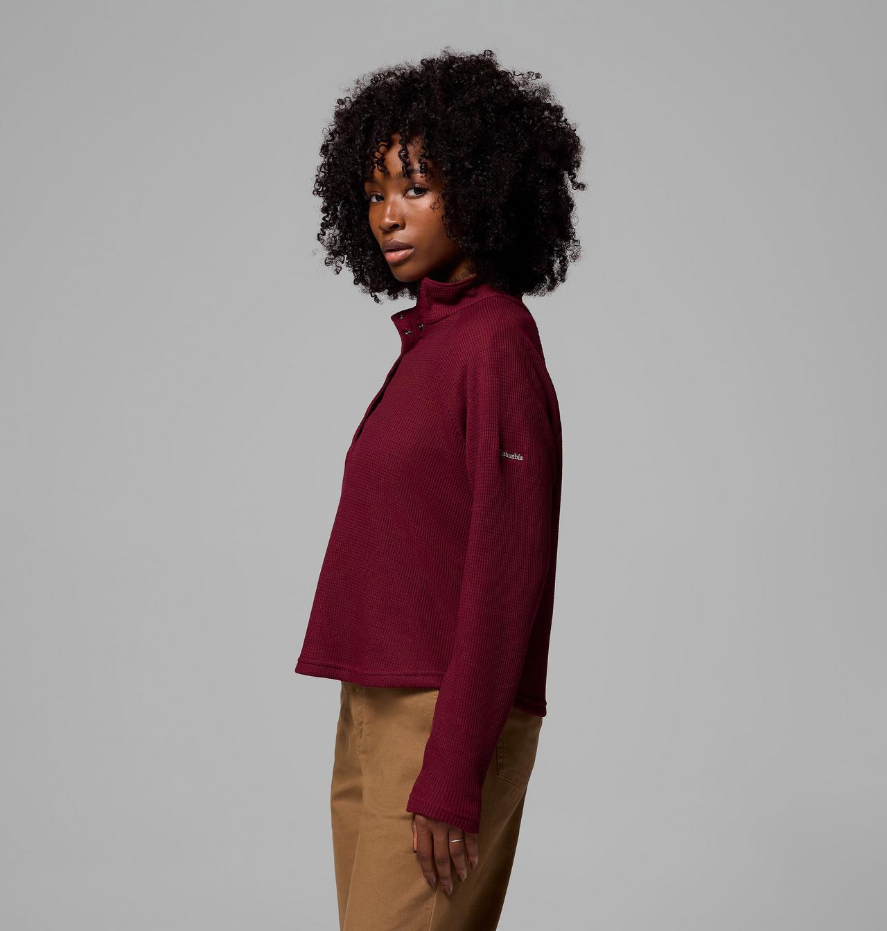 Women's Holly Hideaway™ Waffle Half Snap Shirt | 624 | M 4