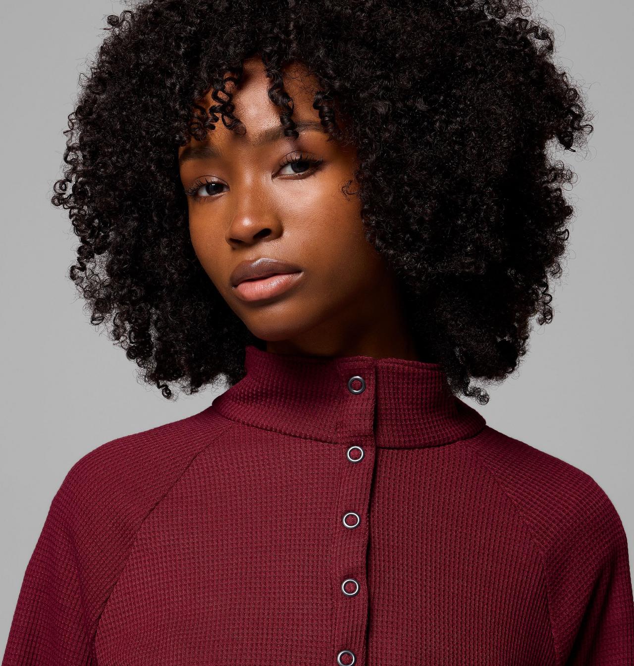 Women's Holly Hideaway™ Waffle Half Snap Shirt | 624 | M 5